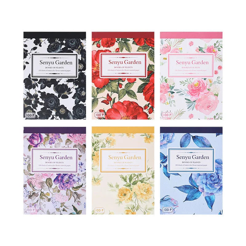 100-Sheet Senyu Garden Series Decorative Paper for Scrapbooking Crafts