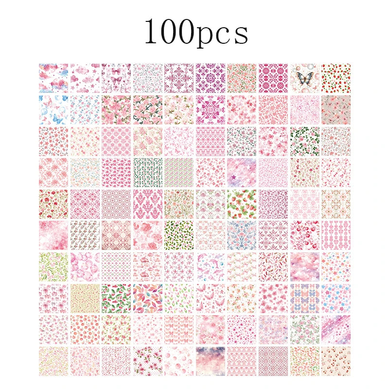 100-Piece Vintage Paper Set for Scrapbooking and Crafting Projects