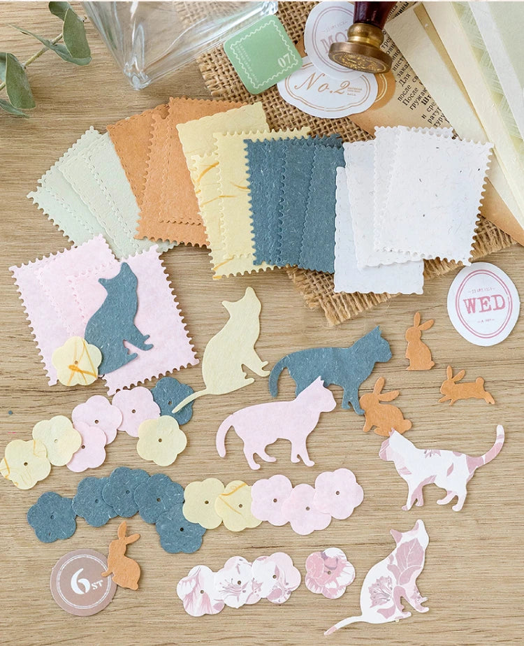 6-Style Vintage Plant Paper Set for Journaling & Scrapbooking Crafts