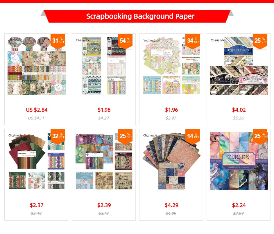 12-Sheet Vintage Flower Paper Pad for Scrapbooking & DIY Crafts