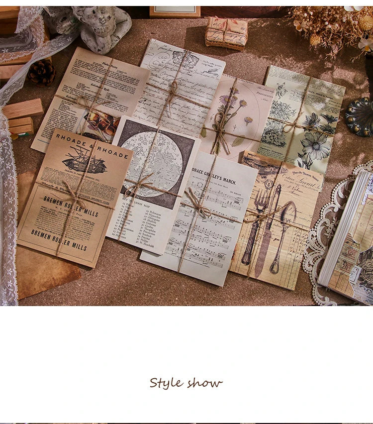 30-Piece Vintage Large Paper Set for Scrapbooking & DIY Projects