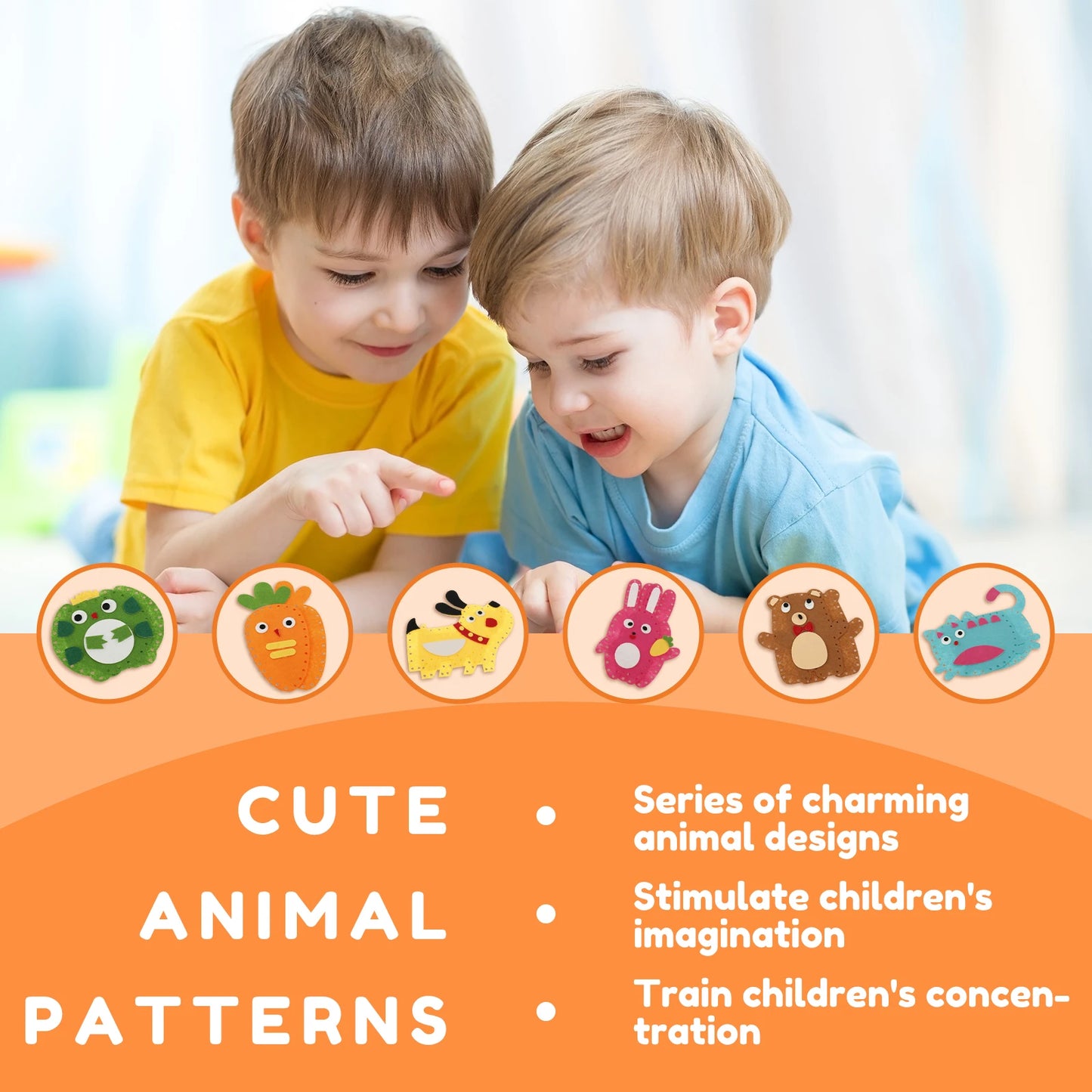 Sewing Kit for Kids – Cute Animal Patterns, Creative Crafting