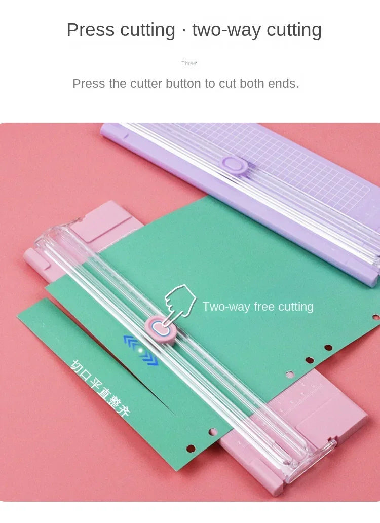 Dual-Action A4 Paper Cutter with Precision Blade & Ruler