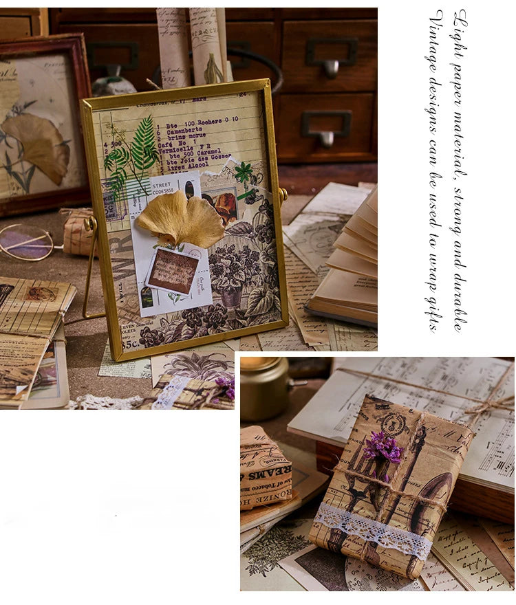 30-Piece Vintage Large Paper Set for Scrapbooking & DIY Projects