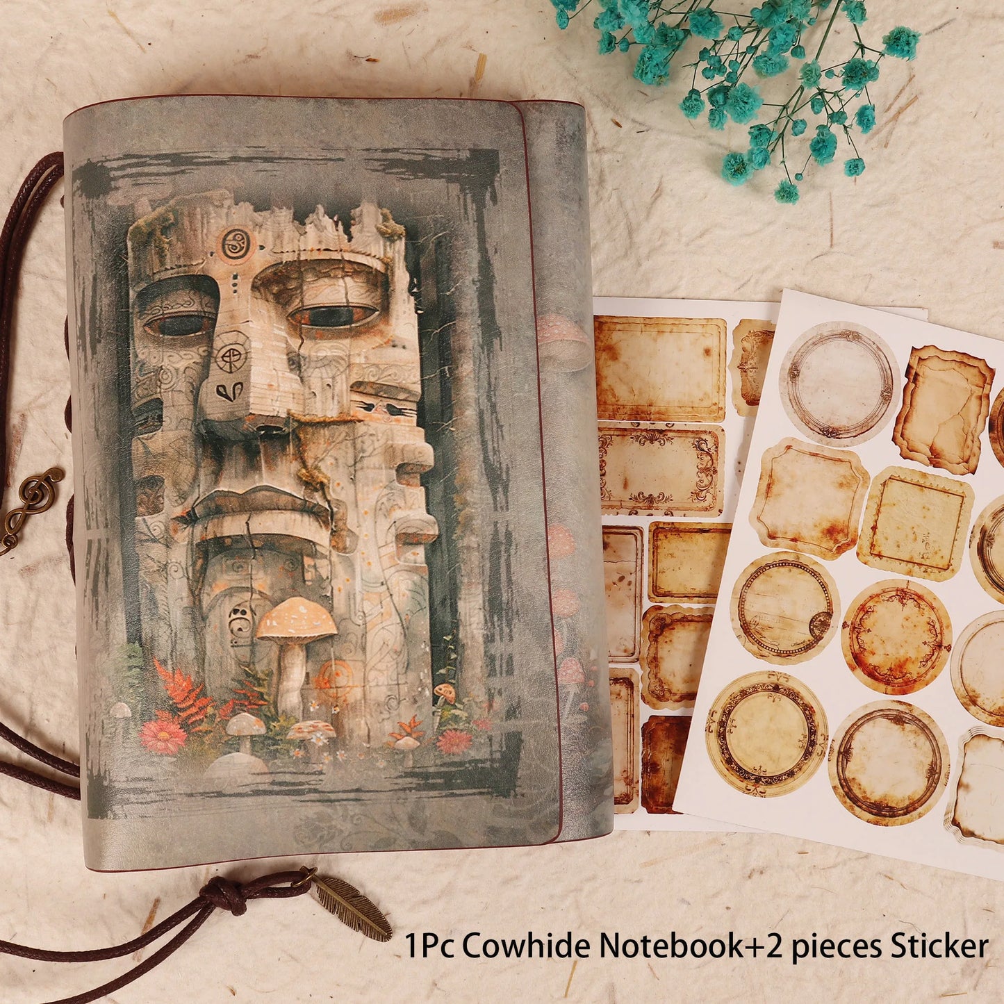 Vintage Waterproof Cowhide Journal for Journaling, Scrapbooking, and Crafts