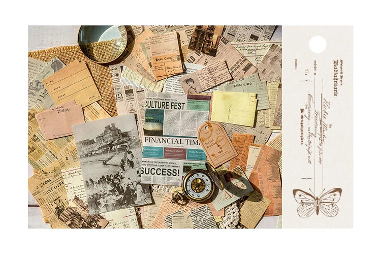 100-Piece Vintage Aesthetic Paper Set for Journaling & Scrapbooking Crafts