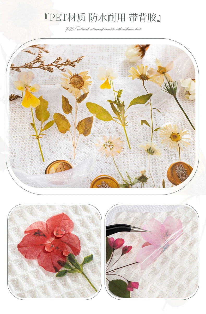 40-Piece Floral Sticker Kit for Scrapbooking and DIY Crafts