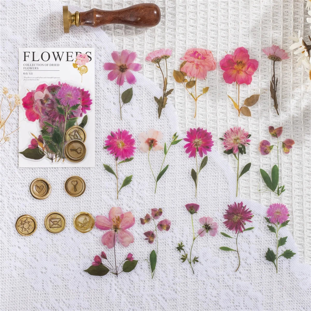 40-Piece Floral Sticker Kit for Scrapbooking and DIY Crafts