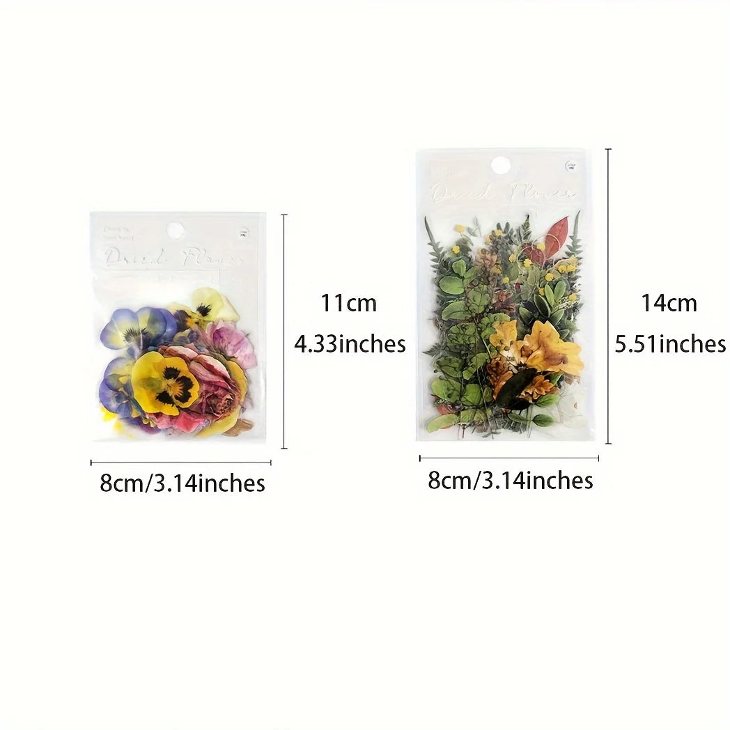 40-Piece Rose & Plant PET Stickers for Scrapbooking & Crafting