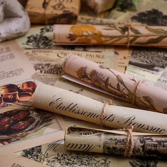 30-Piece Vintage Large Paper Set for Scrapbooking & DIY Projects