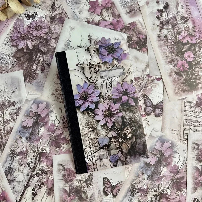 40-Piece Vintage Material Paper Set for Scrapbooking and Crafts