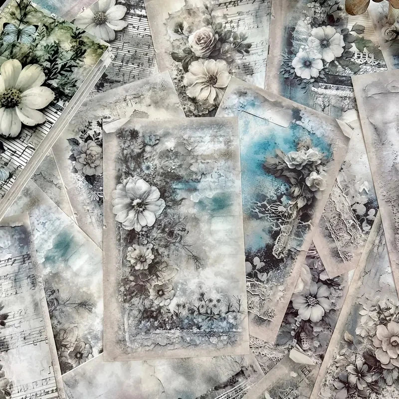 40-Piece Vintage Material Paper Set for Scrapbooking and Crafts
