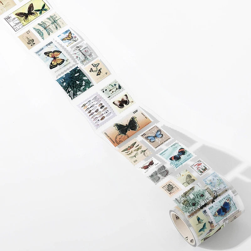 55mm x 2m Vintage Stamp Tape for DIY Crafts and Scrapbooking