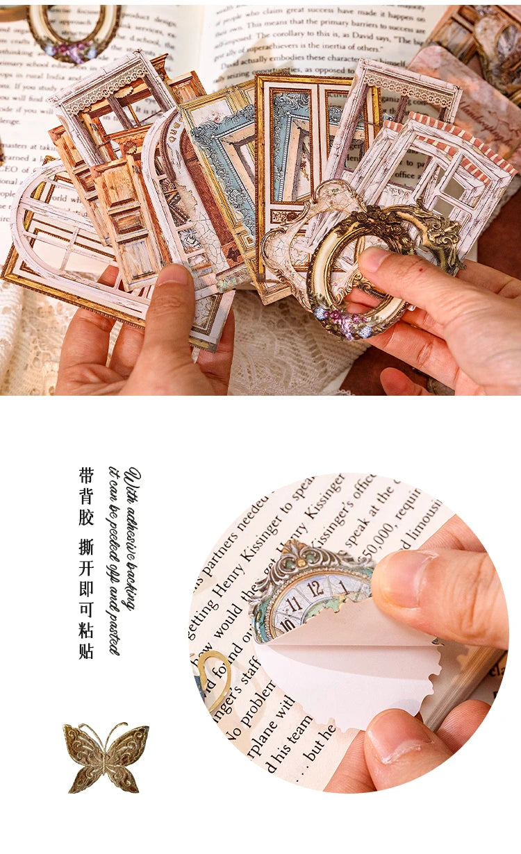 30-Piece Floating Kawaii Baroque Stickers for Scrapbooking & DIY Crafts