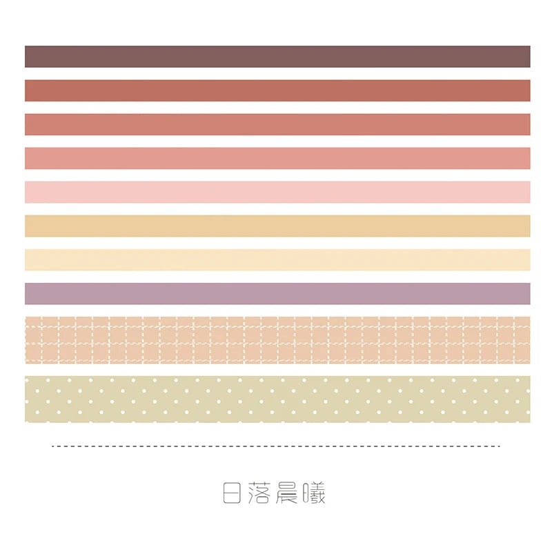 10-Roll Kawaii Washi Tape Set for Scrapbooking and DIY Crafts