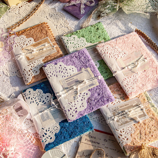 16-Piece Vintage Lace Paper Set for Scrapbooking and Journaling