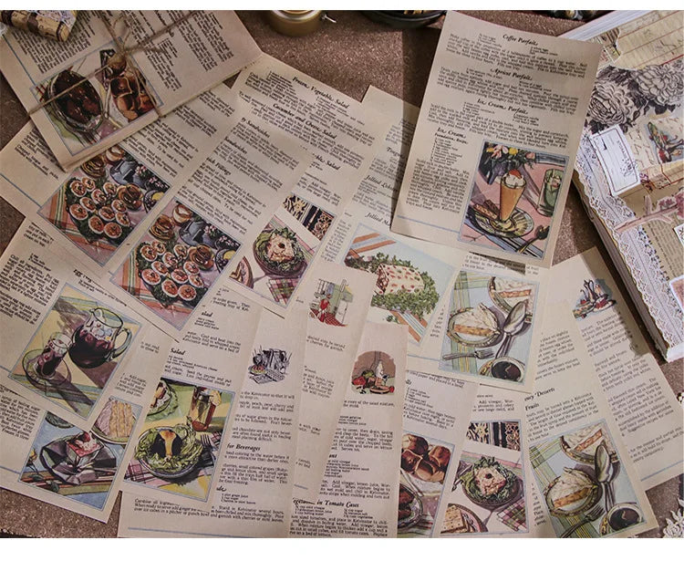 30-Piece Vintage Large Paper Set for Scrapbooking & DIY Projects