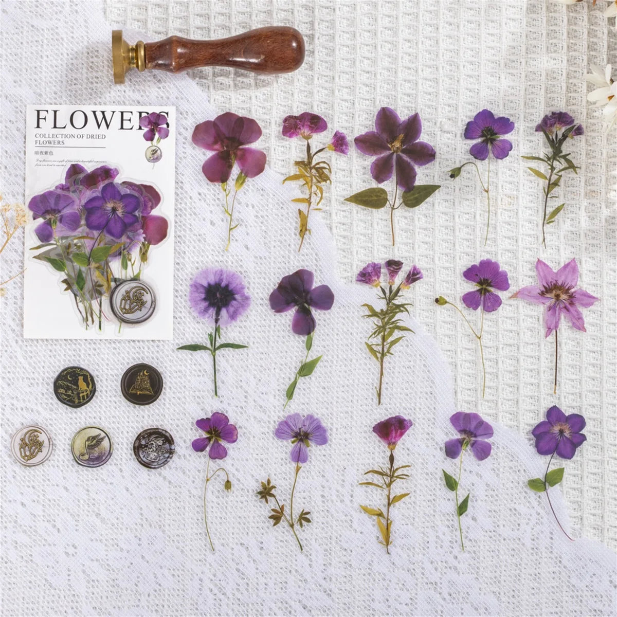 40-Piece Floral Sticker Kit for Scrapbooking and DIY Crafts
