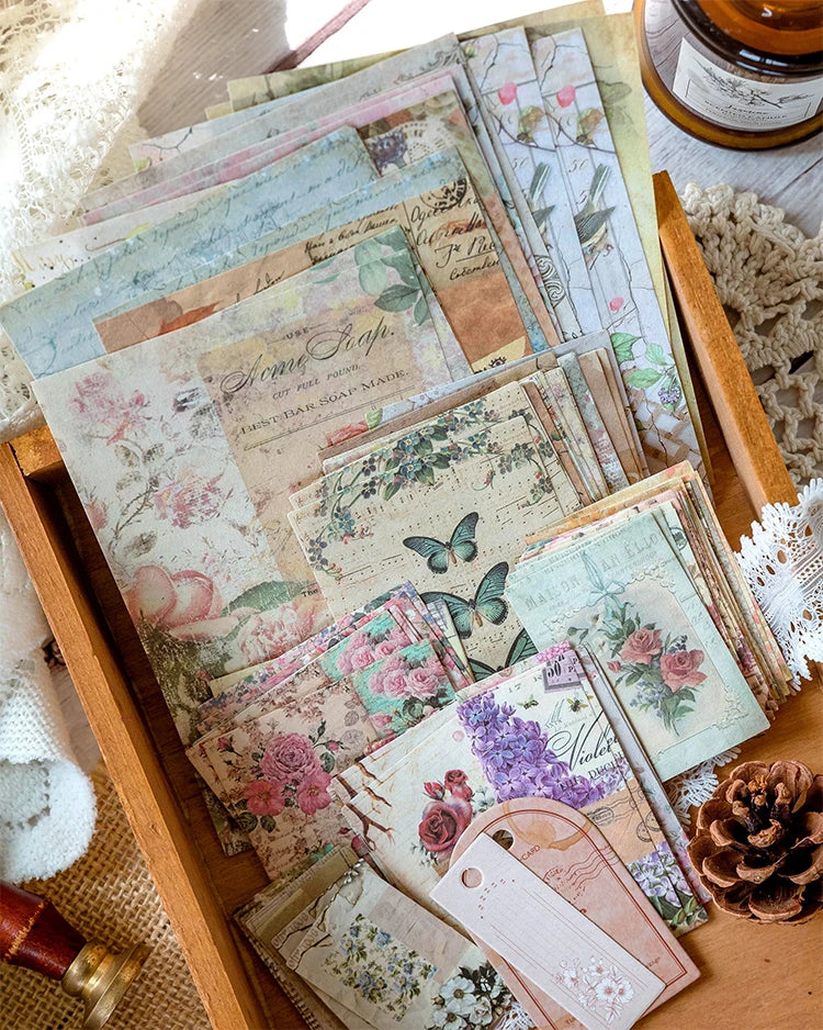 100-Piece Vintage Aesthetic Paper Set for Journaling & Scrapbooking Crafts