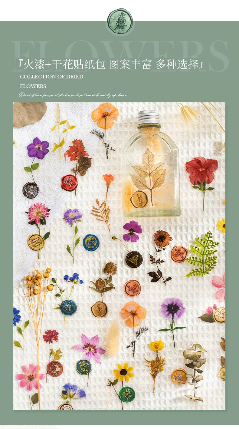 40-Piece Floral Sticker Kit for Scrapbooking and DIY Crafts