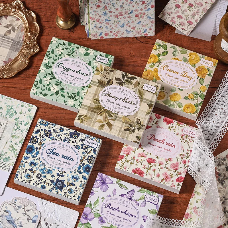 100-Piece Vintage Paper Set for Scrapbooking and Crafting Projects