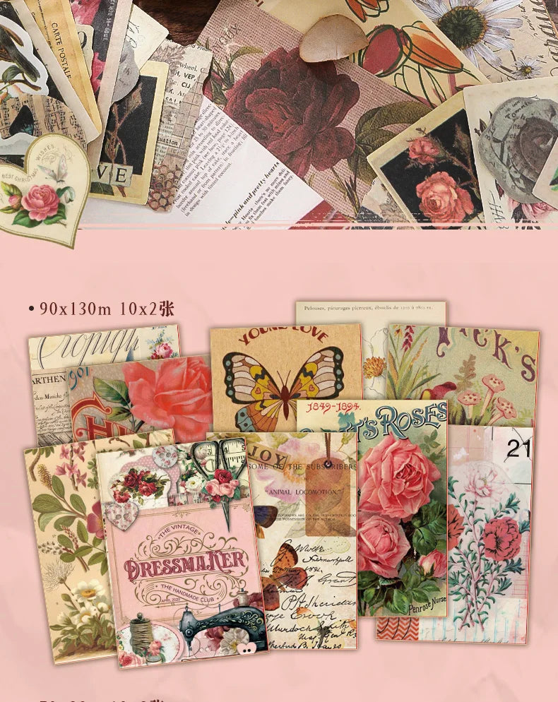 100 Sheets Vintage-Inspired Creative Scrapbook Paper for DIY Projects