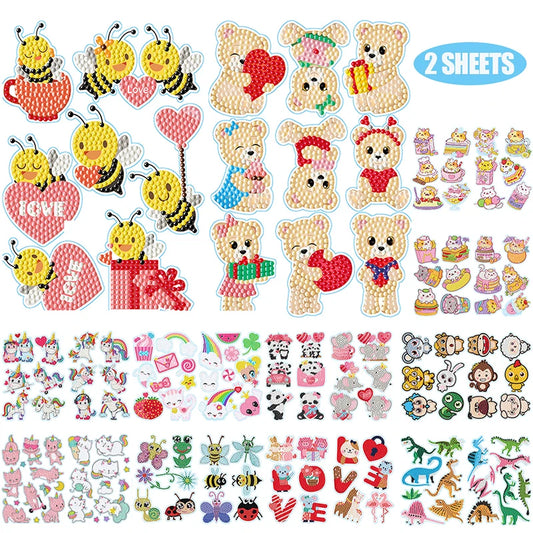 2 Sheets Self-Adhesive Rhinestone Stickers for DIY Crafts and Projects