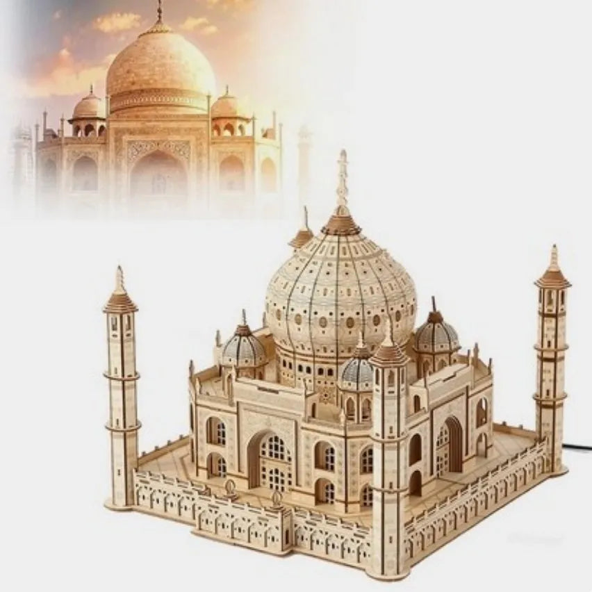 3D Wooden Puzzle - Royal Castle, Taj Mahal, LED Lights