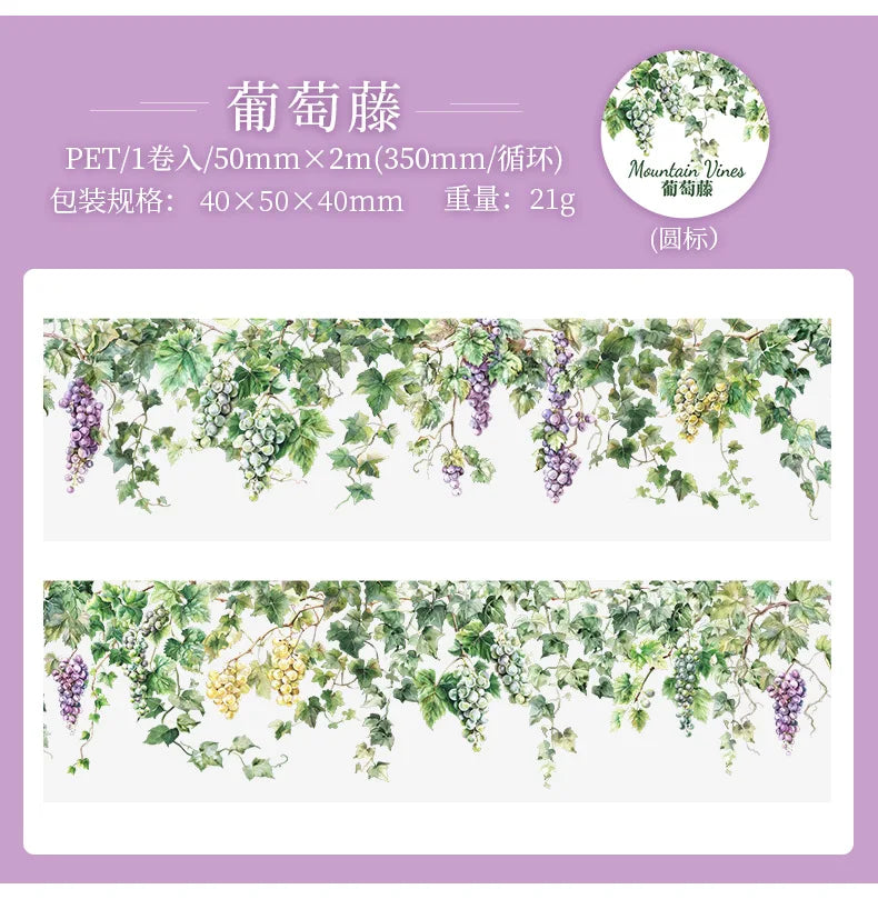 Fresh Vine PET Tape Roll for Scrapbooking & DIY Crafts