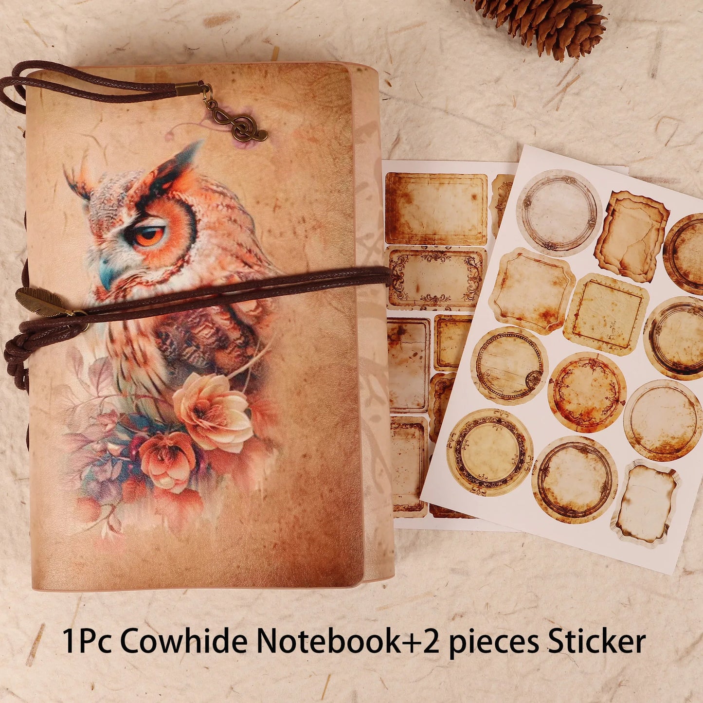 Vintage Waterproof Cowhide Journal for Journaling, Scrapbooking, and Crafts