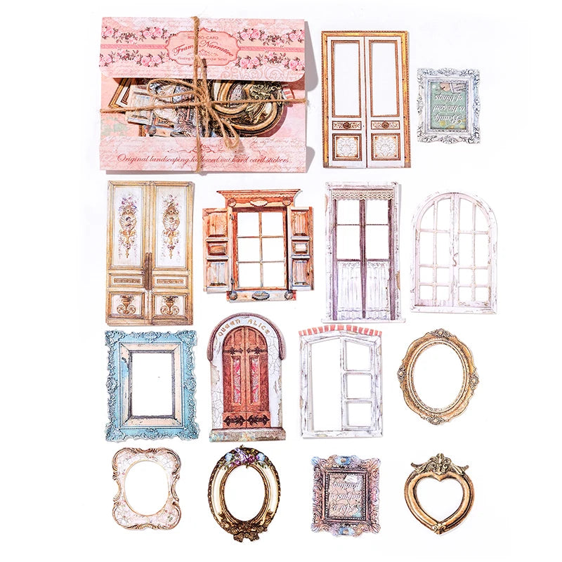 30-Piece Floating Kawaii Baroque Stickers for Scrapbooking & DIY Crafts