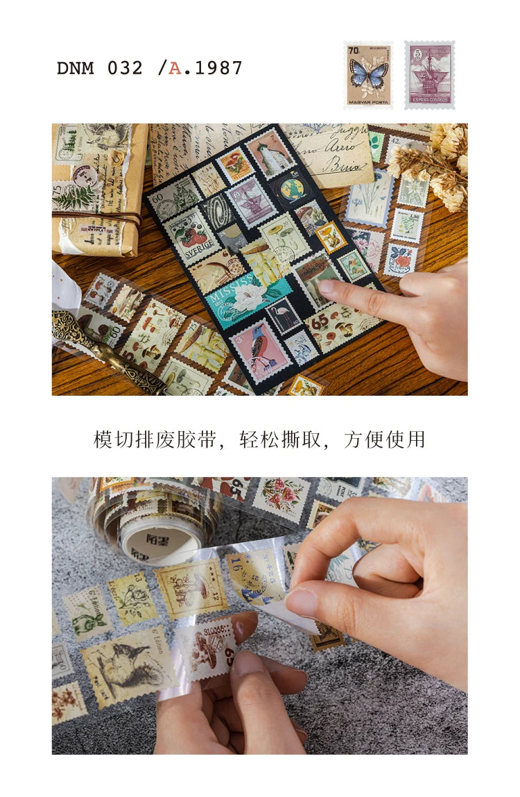 55mm x 2m Vintage Stamp Tape for DIY Crafts and Scrapbooking