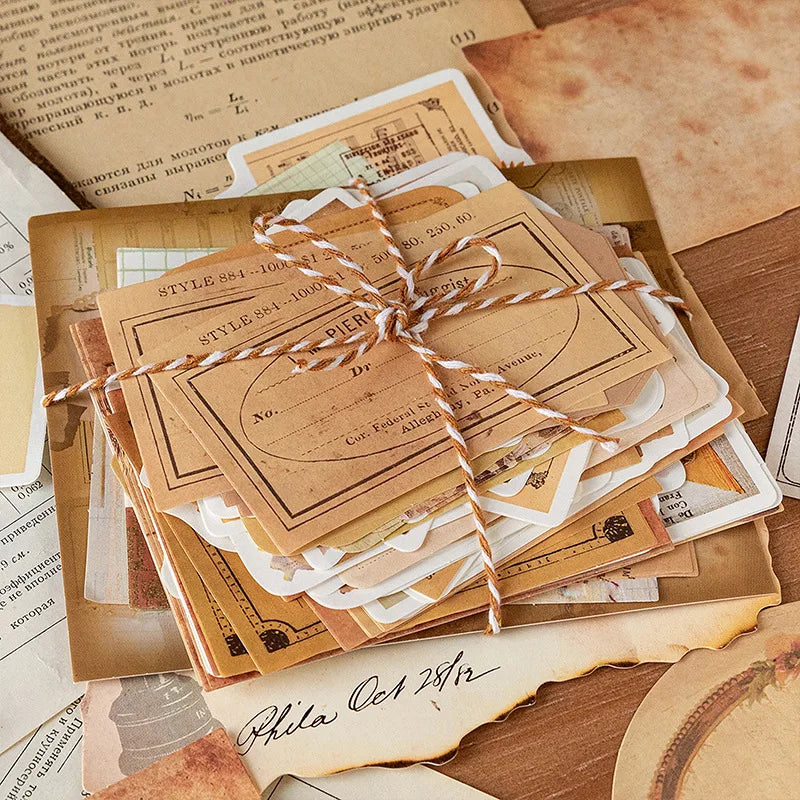 100-Piece Vintage Ivory White Note Paper Set for Creative Crafts