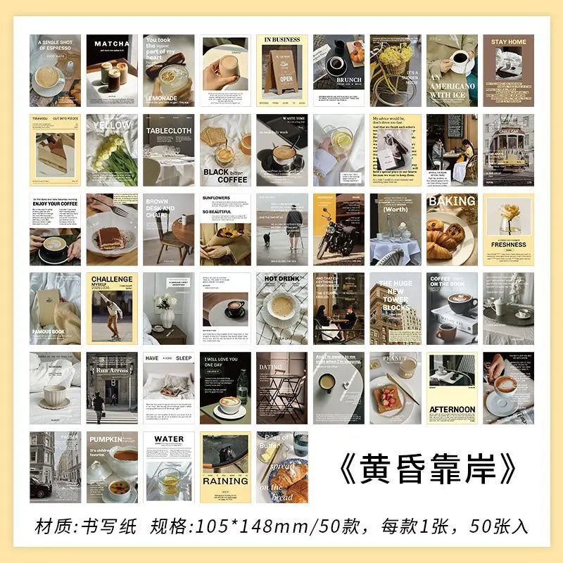 20-Piece Vintage Label PET Scenery Stickers for Scrapbooking & Crafts
