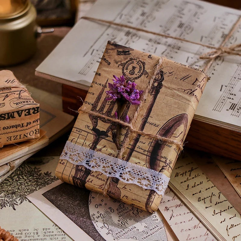 30-Piece Vintage Large Paper Set for Scrapbooking & DIY Projects