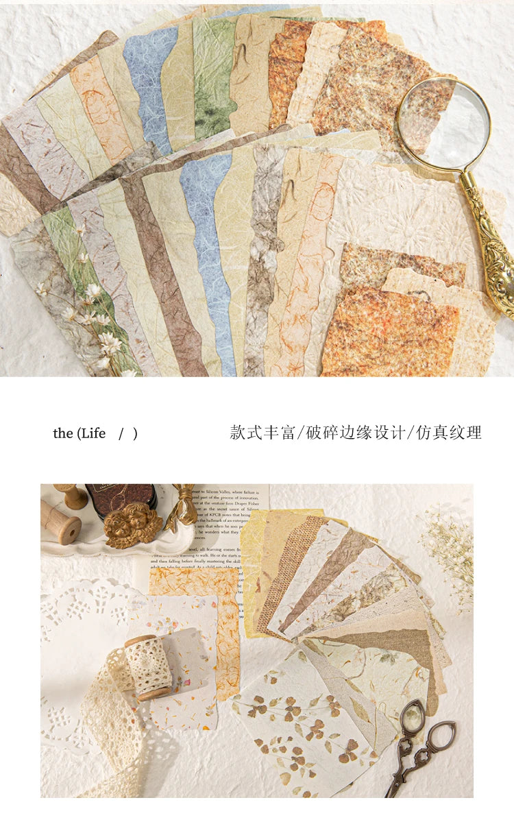 28-Piece Vintage Relief Texture Paper Set for Scrapbooking and Crafts