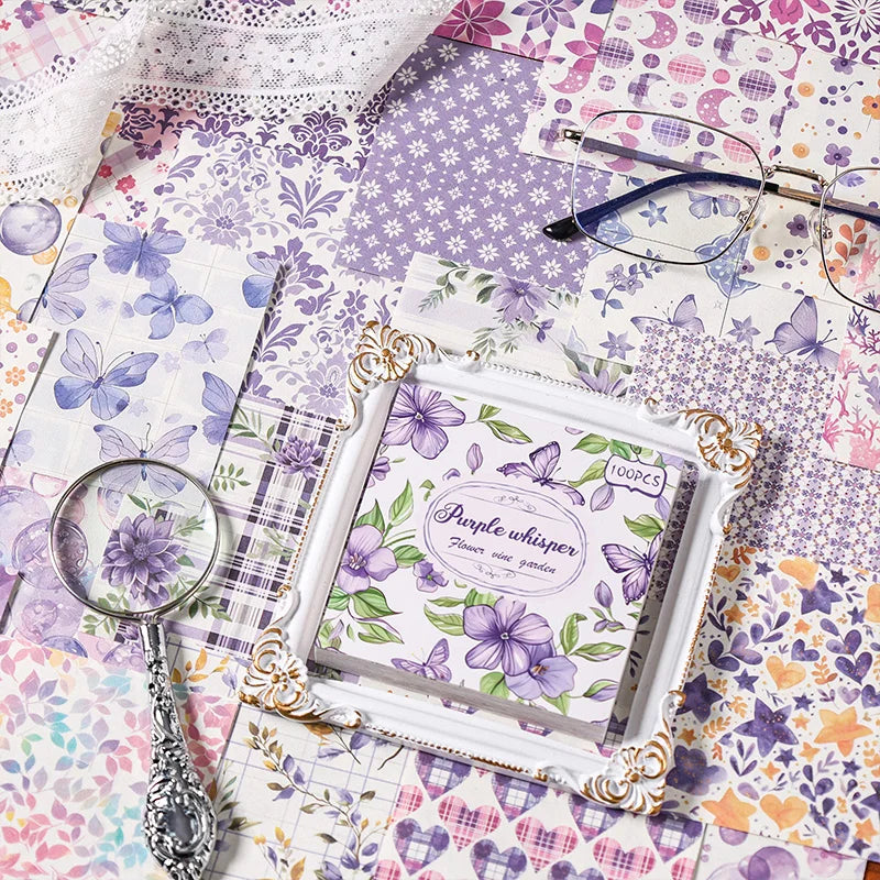 100-Piece Vintage Paper Set for Scrapbooking and Crafting Projects