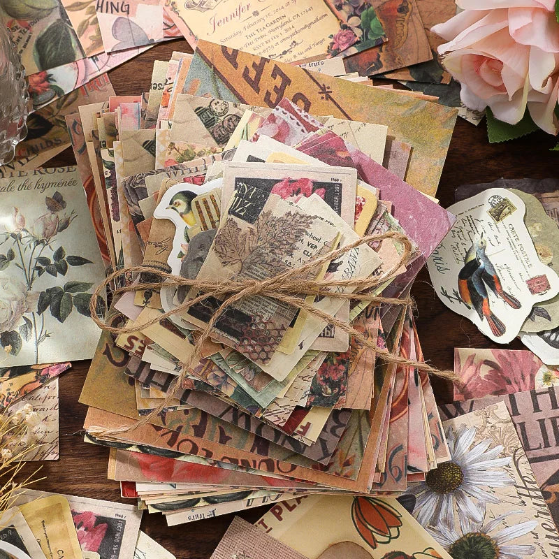 100 Sheets Vintage-Inspired Creative Scrapbook Paper for DIY Projects