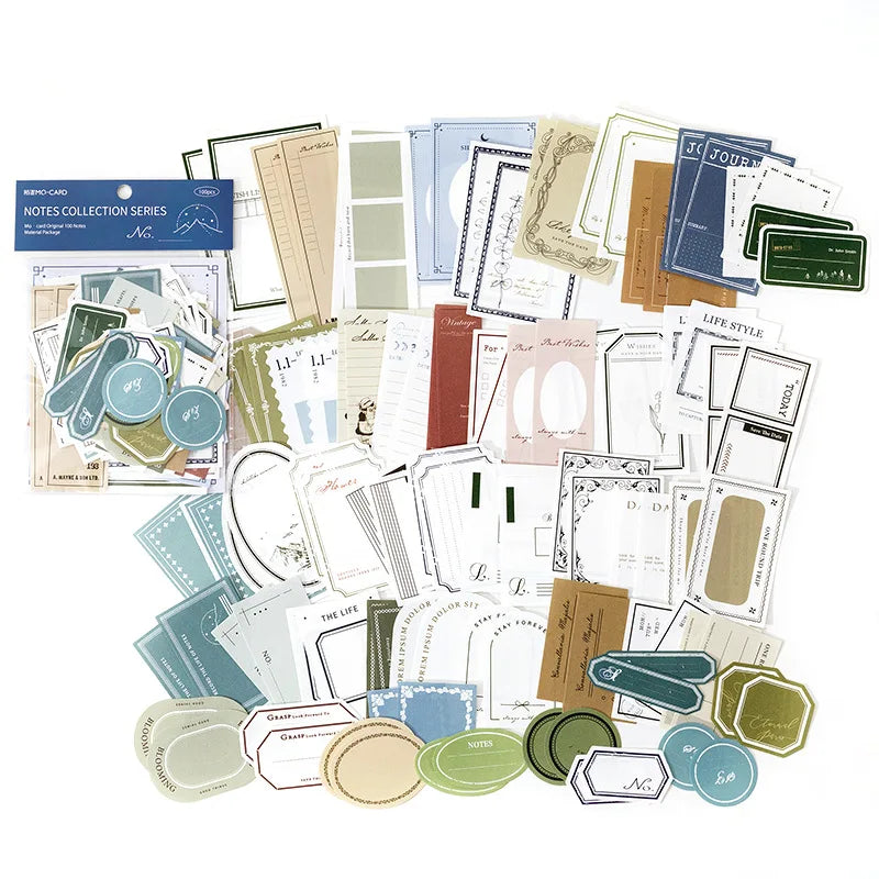 100-Piece Vintage Ivory White Note Paper Set for Creative Crafts