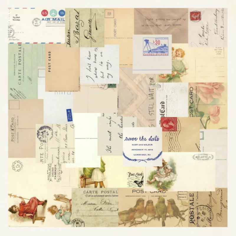 60-Piece INS-Style Retro Memo & Collage Paper Set for Crafts