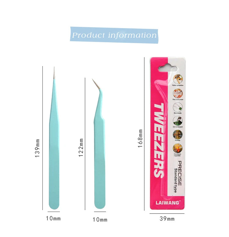 8-Style Candy Color Tweezers – Precision Stainless Steel Tool Set