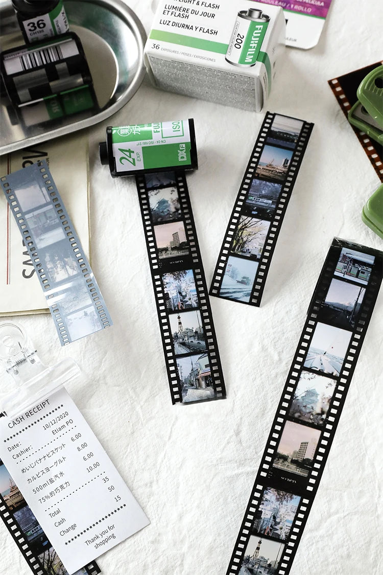 Retro Film-Themed PET Tape for Scrapbooking, Journaling, and Crafts
