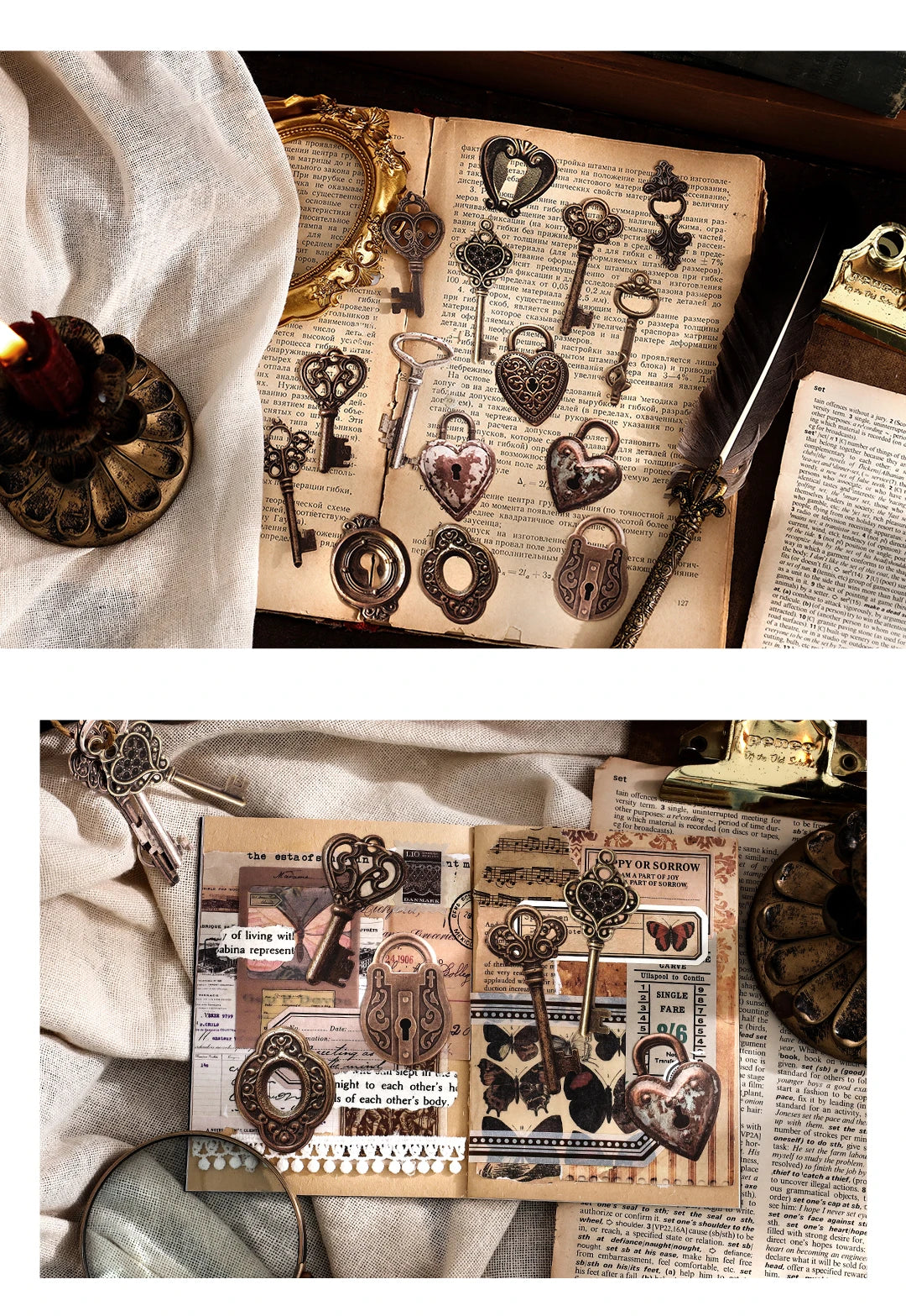 30-Piece Vintage Mechanical Clock Stickers for DIY Projects & Scrapbooking