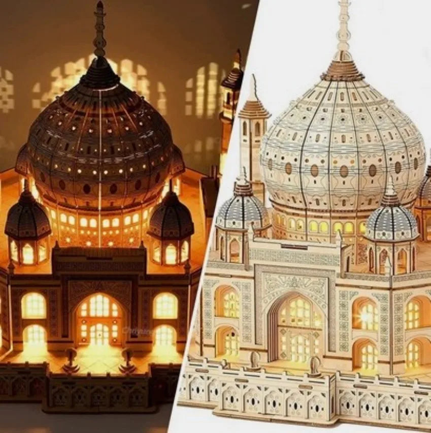 3D Wooden Puzzle - Royal Castle, Taj Mahal, LED Lights