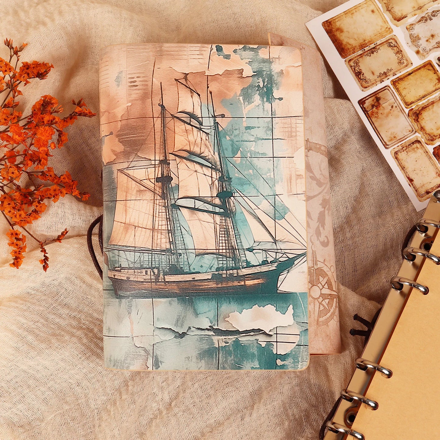 Vintage Waterproof Cowhide Journal for Journaling, Scrapbooking, and Crafts