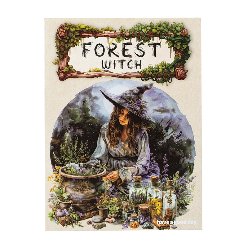 30-Piece Forest Witch Series PET Stickers for Scrapbooking & Journals