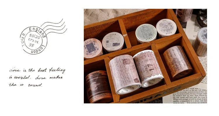 3m x 50mm Euro-American Vintage Washi Tape for Scrapbooking