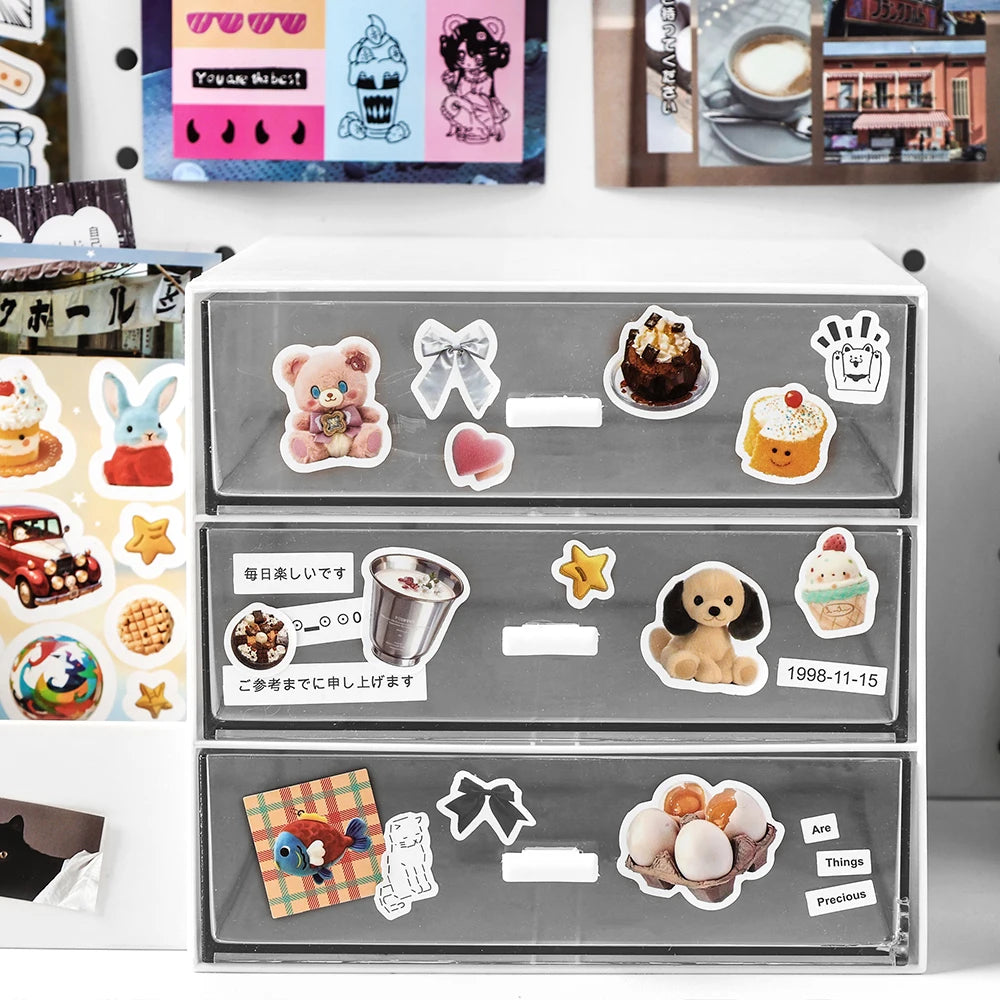 20-Piece Vintage Label PET Scenery Stickers for Scrapbooking & Crafts