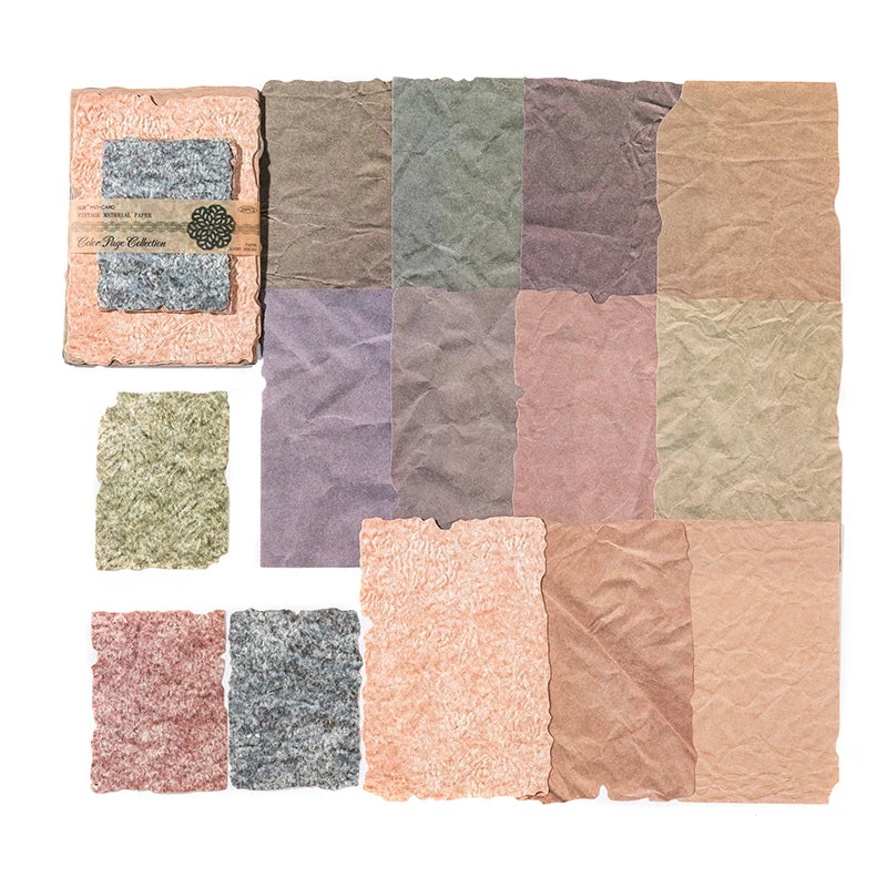 28-Piece Vintage Relief Texture Paper Set for Scrapbooking and Crafts
