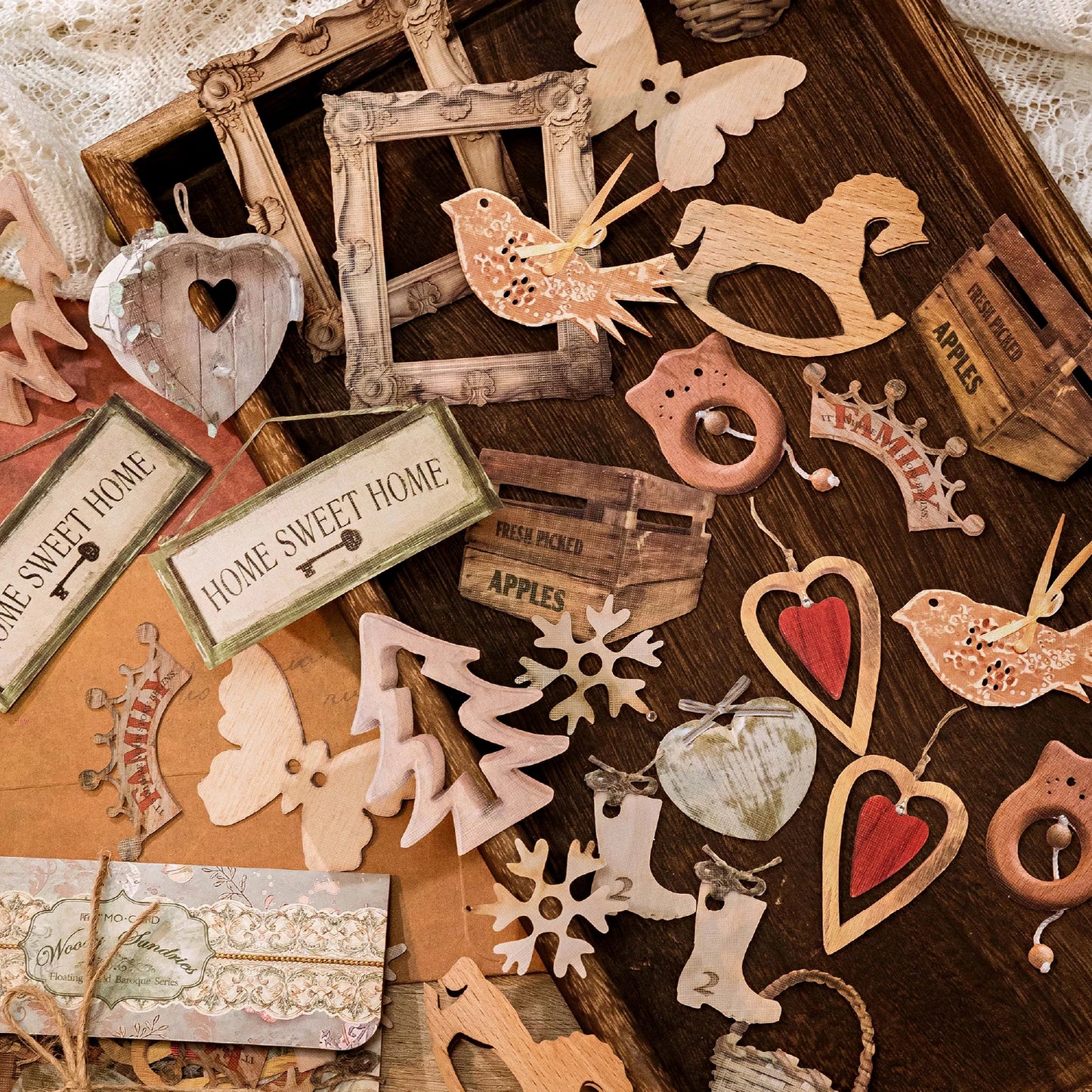 30-Piece Floating Kawaii Baroque Stickers for Scrapbooking & DIY Crafts